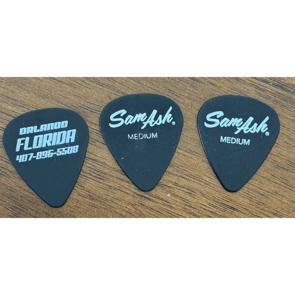 Lot of‎ 3 Sam Ash Music Orlando Florida Medium Guitar Picks Black